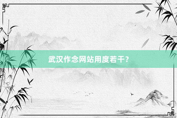 武汉作念网站用度若干？