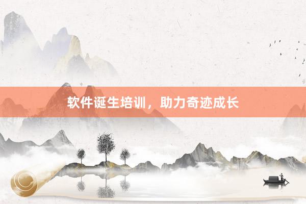 软件诞生培训，助力奇迹成长
