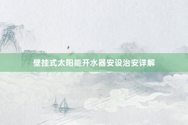 壁挂式太阳能开水器安设治安详解